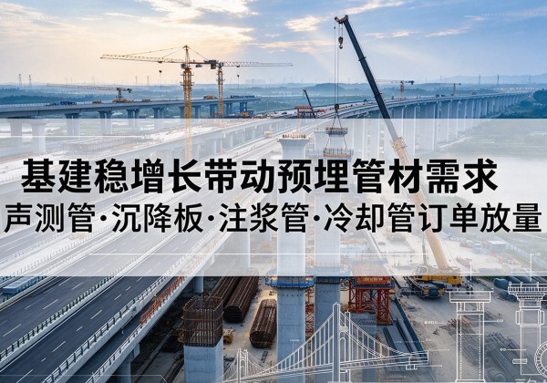 龙井基建稳增长带动预埋监测管材需求，声测管、沉降板、注浆管订单持续放量