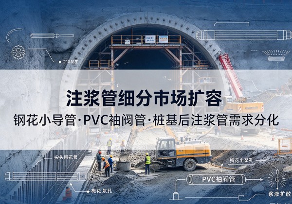 龙井注浆管细分市场扩容，隧道钢花小导管、PVC 袖阀管、桩基后注浆管需求分化